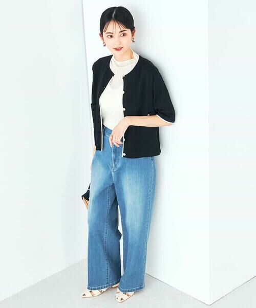 a.v.v / アー・ヴェ・ヴェ カーディガン・ボレロ | 【UVカット/接触冷感】バイカラーハーフスリーブカーディガン | 詳細11