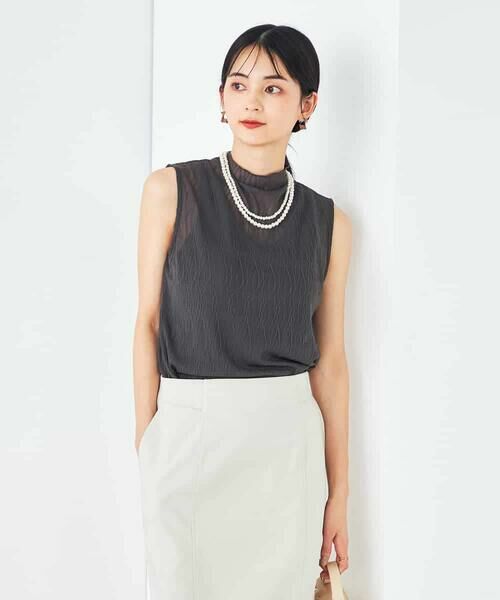 a.v.v / アー・ヴェ・ヴェ カットソー | シアーウェーブハイネックカットソー(ダークグレー)