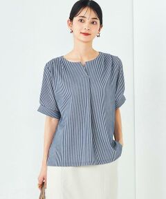 a.v.v / アー・ヴェ・ヴェ カットソー | ストライプジャガードスリットネックトップス