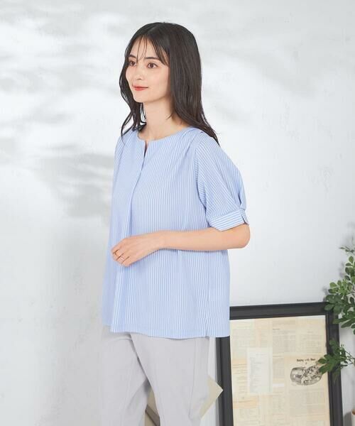 a.v.v / アー・ヴェ・ヴェ カットソー | ストライプジャガードスリットネックトップス | 詳細10