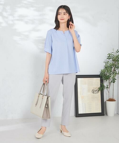 a.v.v / アー・ヴェ・ヴェ カットソー | ストライプジャガードスリットネックトップス | 詳細12