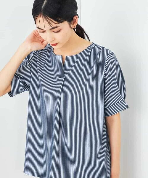 a.v.v / アー・ヴェ・ヴェ カットソー | ストライプジャガードスリットネックトップス | 詳細14