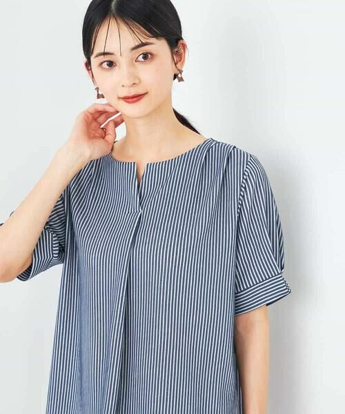 a.v.v / アー・ヴェ・ヴェ カットソー | ストライプジャガードスリットネックトップス | 詳細15