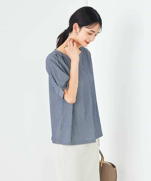 a.v.v / アー・ヴェ・ヴェ カットソー | ストライプジャガードスリットネックトップス | 詳細16