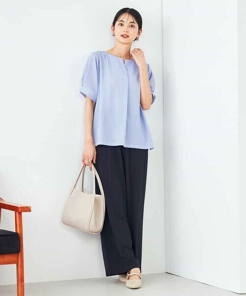 a.v.v / アー・ヴェ・ヴェ カットソー | ストライプジャガードスリットネックトップス | 詳細6