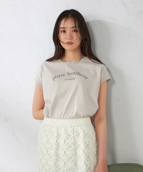 a.v.v / アー・ヴェ・ヴェ カットソー | 【コットン100%】フレンチスリーブロゴTシャツ | 詳細3