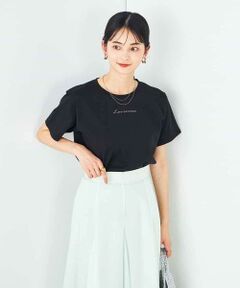 a.v.v / アー・ヴェ・ヴェ カットソー | 【コットン100%】コンパクト刺繍ロゴTシャツ