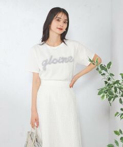 a.v.v / アー・ヴェ・ヴェ カットソー | 【コットン100%】チュールロゴ刺繍Tシャツ