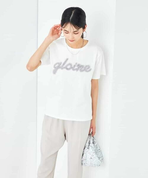 a.v.v / アー・ヴェ・ヴェ カットソー | 【コットン100%】チュールロゴ刺繍Tシャツ | 詳細10