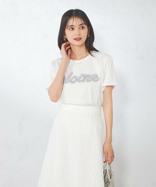 a.v.v / アー・ヴェ・ヴェ カットソー | 【コットン100%】チュールロゴ刺繍Tシャツ | 詳細15