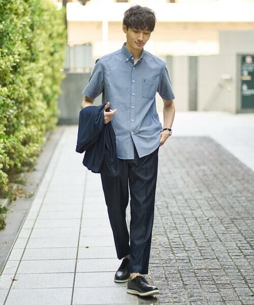 a.v.v / アー・ヴェ・ヴェ シャツ・ブラウス | 【接触冷感/イージーケア】オックス ワンポイント刺繍半袖シャツ【速乾/毛玉になりにくい】 | 詳細1