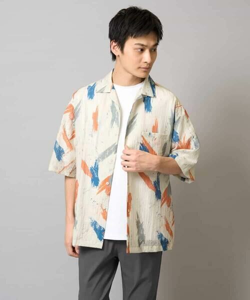 a.v.v / アー・ヴェ・ヴェ シャツ・ブラウス | 【イージーケア/速乾/接触冷感】ドビーペインタープリントオープンカラーシャツ | 詳細14