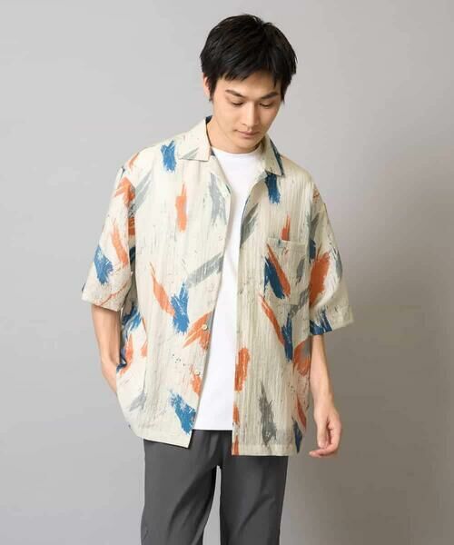 a.v.v / アー・ヴェ・ヴェ シャツ・ブラウス | 【イージーケア/速乾/接触冷感】ドビーペインタープリントオープンカラーシャツ | 詳細15