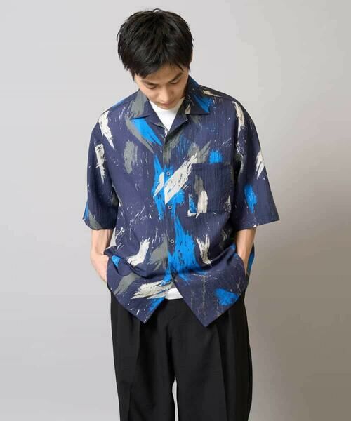 a.v.v / アー・ヴェ・ヴェ シャツ・ブラウス | 【イージーケア/速乾/接触冷感】ドビーペインタープリントオープンカラーシャツ | 詳細17