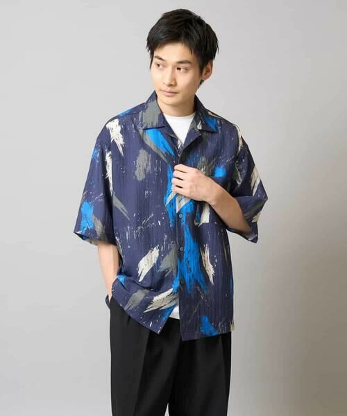 a.v.v / アー・ヴェ・ヴェ シャツ・ブラウス | 【イージーケア/速乾/接触冷感】ドビーペインタープリントオープンカラーシャツ | 詳細18