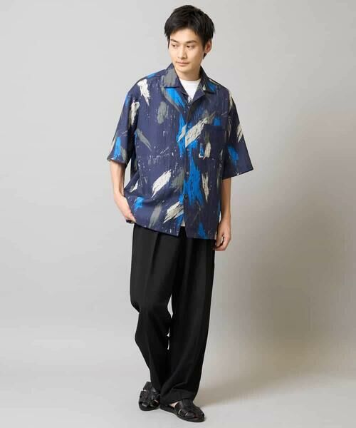 a.v.v / アー・ヴェ・ヴェ シャツ・ブラウス | 【イージーケア/速乾/接触冷感】ドビーペインタープリントオープンカラーシャツ | 詳細4