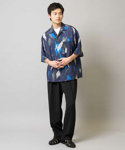 a.v.v / アー・ヴェ・ヴェ シャツ・ブラウス | 【イージーケア/速乾/接触冷感】ドビーペインタープリントオープンカラーシャツ | 詳細5