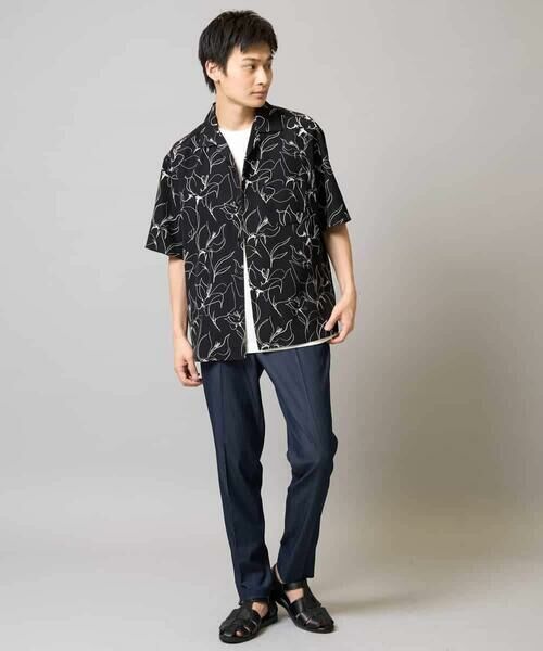 a.v.v / アー・ヴェ・ヴェ シャツ・ブラウス | 【イージーケア/速乾/接触冷感】線画プリント五分袖オープンカラーシャツ | 詳細11