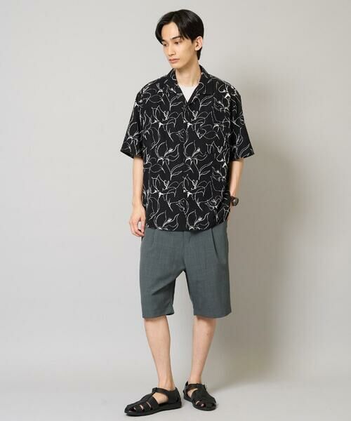 a.v.v / アー・ヴェ・ヴェ シャツ・ブラウス | 【イージーケア/速乾/接触冷感】線画プリント五分袖オープンカラーシャツ | 詳細13