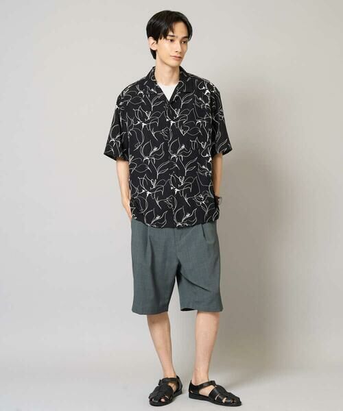a.v.v / アー・ヴェ・ヴェ シャツ・ブラウス | 【イージーケア/速乾/接触冷感】線画プリント五分袖オープンカラーシャツ | 詳細14
