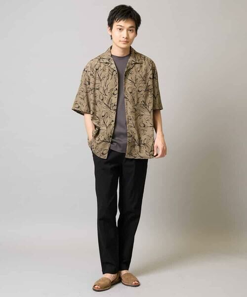 a.v.v / アー・ヴェ・ヴェ シャツ・ブラウス | 【イージーケア/速乾/接触冷感】線画プリント五分袖オープンカラーシャツ | 詳細7