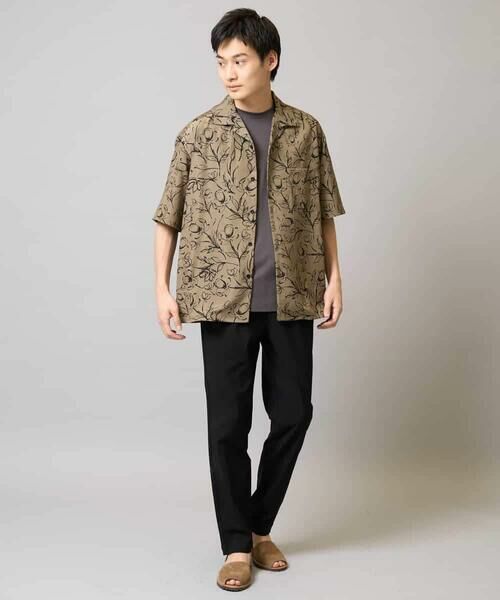 a.v.v / アー・ヴェ・ヴェ シャツ・ブラウス | 【イージーケア/速乾/接触冷感】線画プリント五分袖オープンカラーシャツ | 詳細8