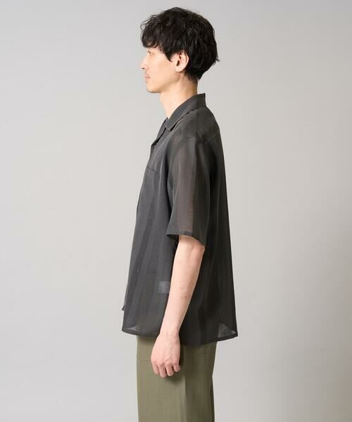 a.v.v / アー・ヴェ・ヴェ シャツ・ブラウス | 【接触冷感】カラミストライプ五分袖オープンカラーシャツ | 詳細14