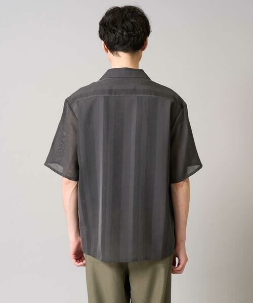 a.v.v / アー・ヴェ・ヴェ シャツ・ブラウス | 【接触冷感】カラミストライプ五分袖オープンカラーシャツ | 詳細15