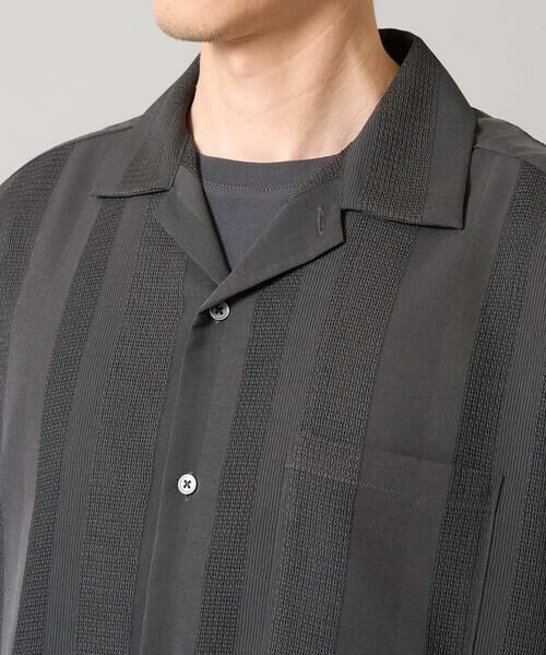a.v.v / アー・ヴェ・ヴェ シャツ・ブラウス | 【接触冷感】カラミストライプ五分袖オープンカラーシャツ | 詳細16