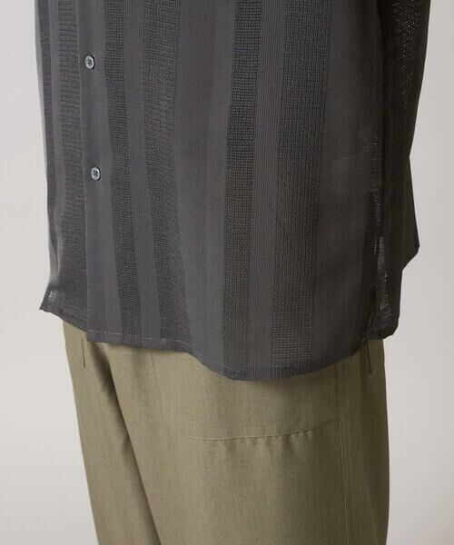 a.v.v / アー・ヴェ・ヴェ シャツ・ブラウス | 【接触冷感】カラミストライプ五分袖オープンカラーシャツ | 詳細18