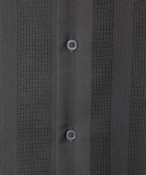 a.v.v / アー・ヴェ・ヴェ シャツ・ブラウス | 【接触冷感】カラミストライプ五分袖オープンカラーシャツ | 詳細19