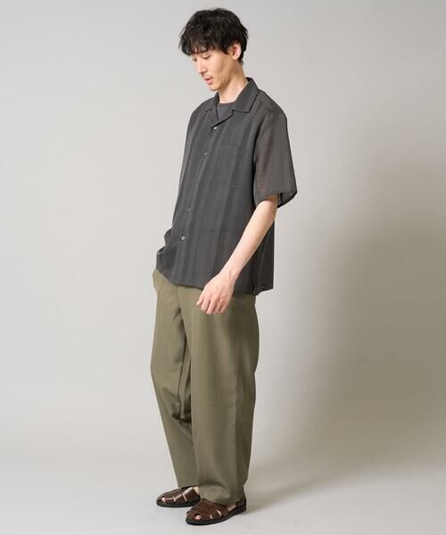 a.v.v / アー・ヴェ・ヴェ シャツ・ブラウス | 【接触冷感】カラミストライプ五分袖オープンカラーシャツ | 詳細2