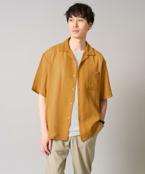 a.v.v / アー・ヴェ・ヴェ シャツ・ブラウス | 【接触冷感】カラミストライプ五分袖オープンカラーシャツ | 詳細9