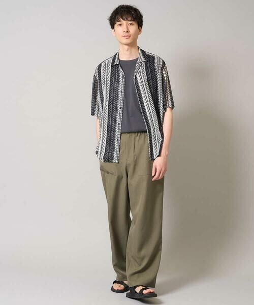 a.v.v / アー・ヴェ・ヴェ シャツ・ブラウス | 【洗える】ランダムストライプ五分袖オープンカラーシャツ | 詳細10