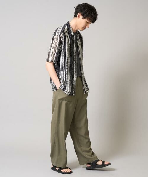 a.v.v / アー・ヴェ・ヴェ シャツ・ブラウス | 【洗える】ランダムストライプ五分袖オープンカラーシャツ | 詳細11
