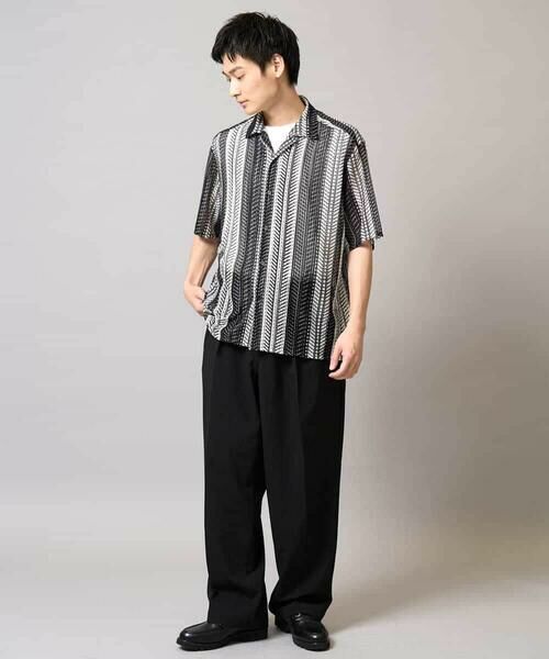 a.v.v / アー・ヴェ・ヴェ シャツ・ブラウス | 【洗える】ランダムストライプ五分袖オープンカラーシャツ | 詳細12