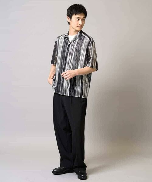 a.v.v / アー・ヴェ・ヴェ シャツ・ブラウス | 【洗える】ランダムストライプ五分袖オープンカラーシャツ | 詳細13