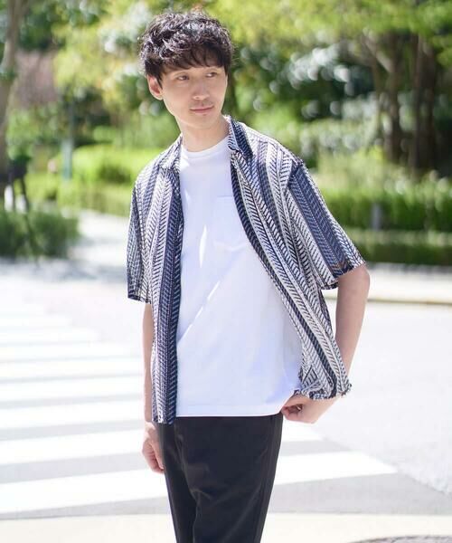 a.v.v / アー・ヴェ・ヴェ シャツ・ブラウス | 【洗える】ランダムストライプ五分袖オープンカラーシャツ | 詳細14