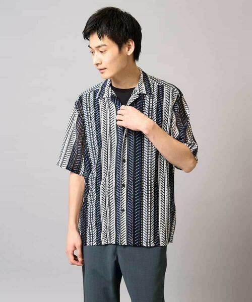a.v.v / アー・ヴェ・ヴェ シャツ・ブラウス | 【洗える】ランダムストライプ五分袖オープンカラーシャツ | 詳細17