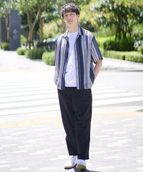 a.v.v / アー・ヴェ・ヴェ シャツ・ブラウス | 【洗える】ランダムストライプ五分袖オープンカラーシャツ | 詳細2