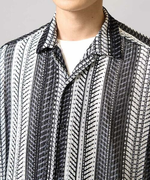 a.v.v / アー・ヴェ・ヴェ シャツ・ブラウス | 【洗える】ランダムストライプ五分袖オープンカラーシャツ | 詳細22