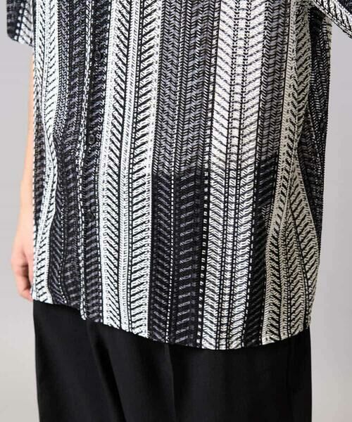 a.v.v / アー・ヴェ・ヴェ シャツ・ブラウス | 【洗える】ランダムストライプ五分袖オープンカラーシャツ | 詳細24