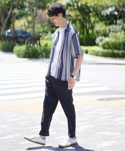 a.v.v / アー・ヴェ・ヴェ シャツ・ブラウス | 【洗える】ランダムストライプ五分袖オープンカラーシャツ | 詳細3