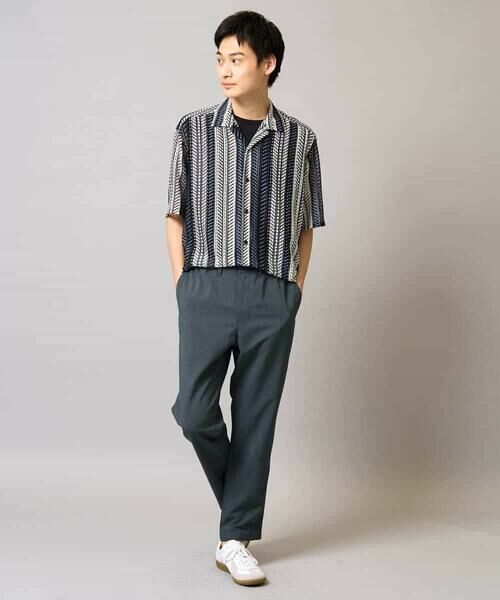 a.v.v / アー・ヴェ・ヴェ シャツ・ブラウス | 【洗える】ランダムストライプ五分袖オープンカラーシャツ | 詳細6