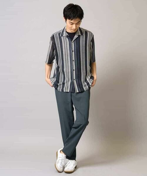 a.v.v / アー・ヴェ・ヴェ シャツ・ブラウス | 【洗える】ランダムストライプ五分袖オープンカラーシャツ | 詳細7