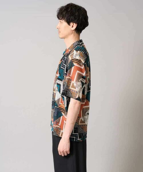 a.v.v / アー・ヴェ・ヴェ シャツ・ブラウス | 【洗濯機で洗える】ビッグ幾何柄 五分袖オープンカラーシャツ | 詳細16
