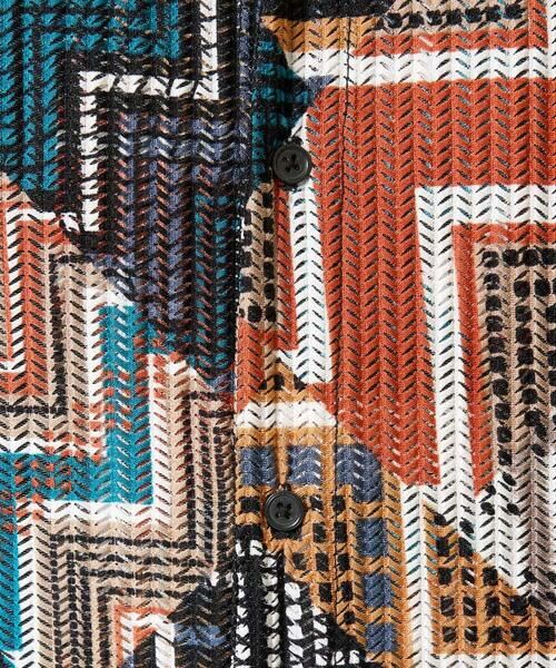 a.v.v / アー・ヴェ・ヴェ シャツ・ブラウス | 【洗濯機で洗える】ビッグ幾何柄 五分袖オープンカラーシャツ | 詳細22