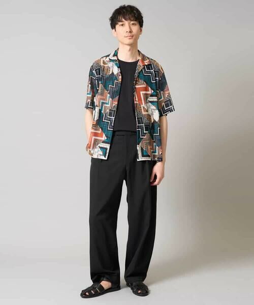 a.v.v / アー・ヴェ・ヴェ シャツ・ブラウス | 【洗濯機で洗える】ビッグ幾何柄 五分袖オープンカラーシャツ | 詳細5