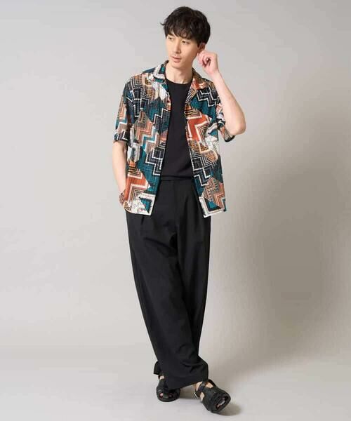 a.v.v / アー・ヴェ・ヴェ シャツ・ブラウス | 【洗濯機で洗える】ビッグ幾何柄 五分袖オープンカラーシャツ | 詳細6