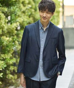 a.v.v / アー・ヴェ・ヴェ テーラードジャケット | 【イージーケア/接触冷感】スマートシャンブレーサマージャケット【ON/OFF兼用】(セットアップ対応）